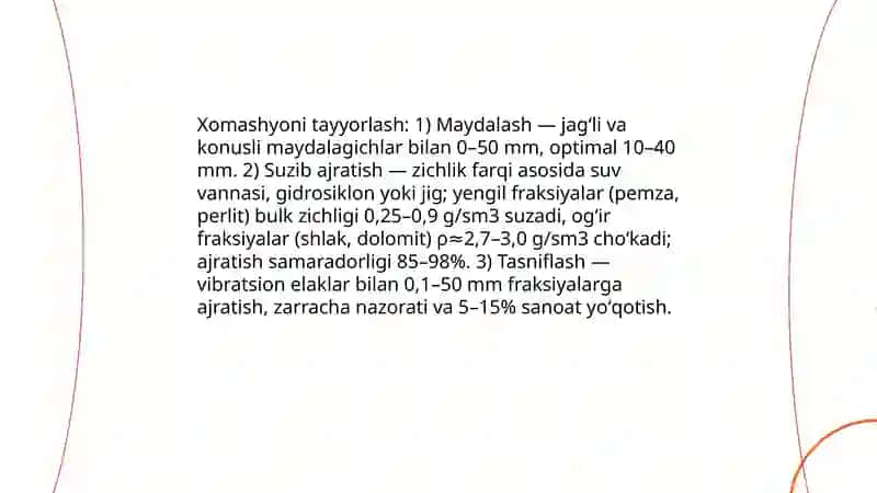 Shlakli pemza, perlit va dolomit ishlab chiqarish texnologiyasi 4