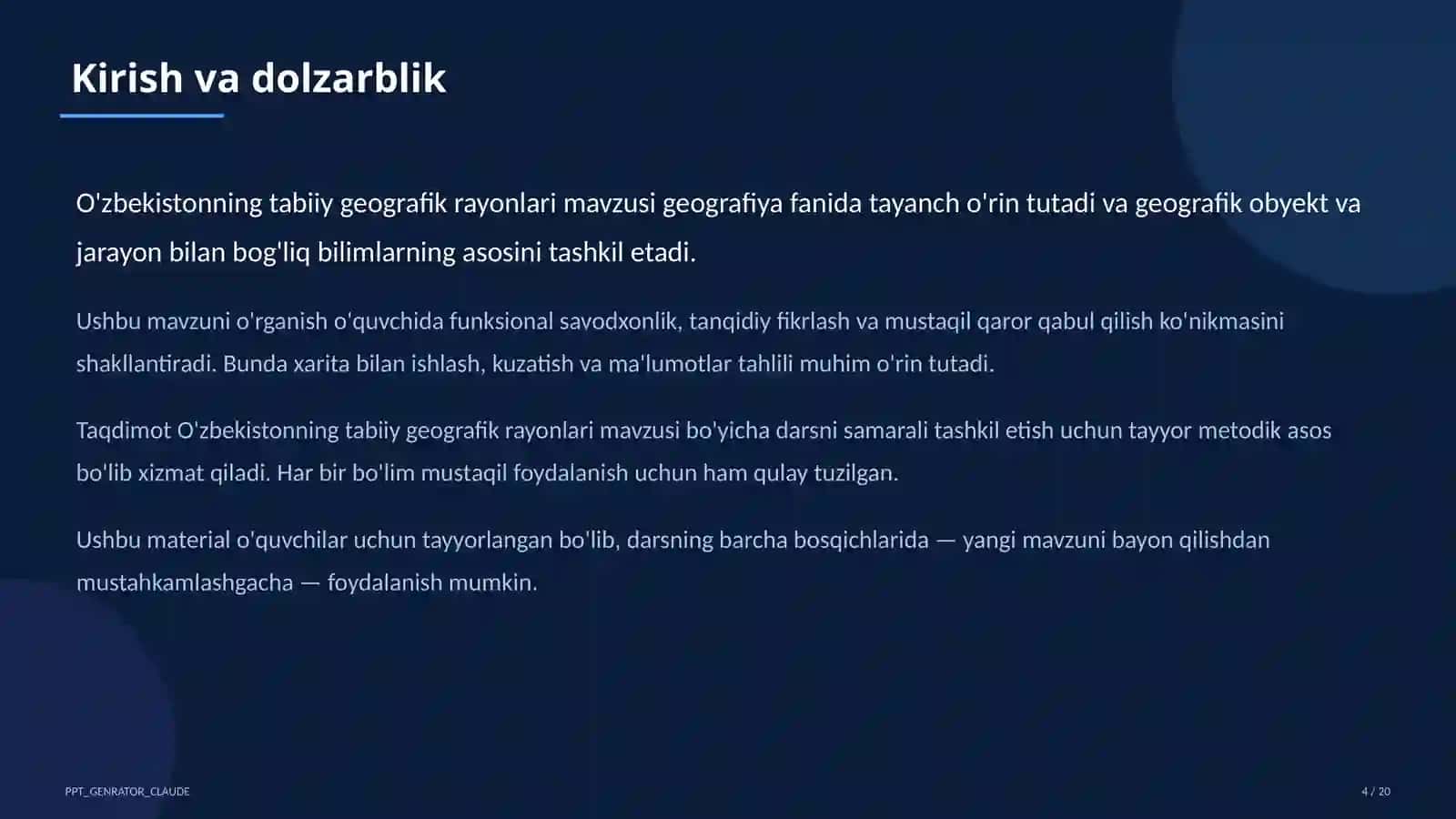 O'zbekistonning tabiiy geografik rayonlari (8-sinf) 4