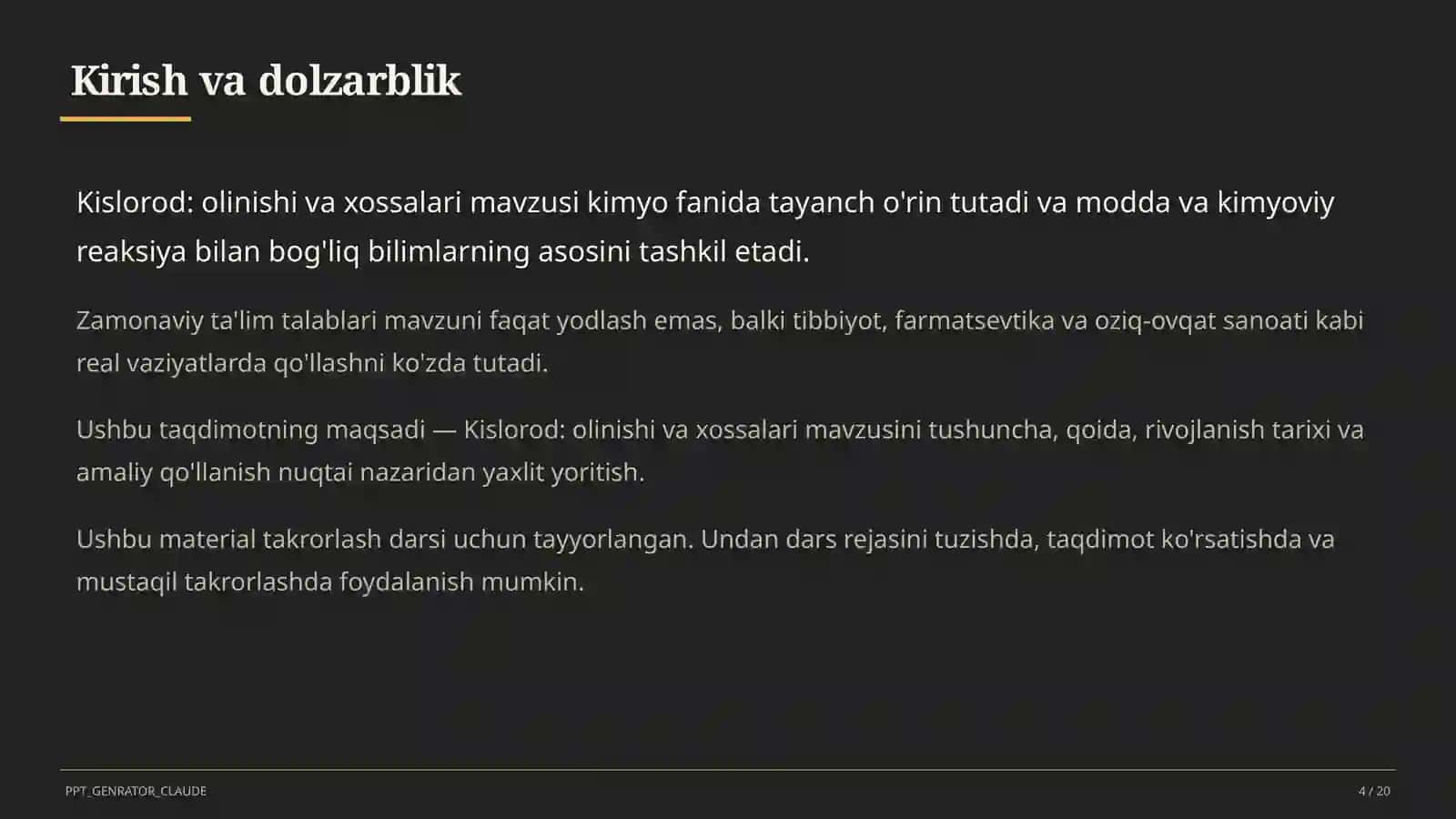 Kislorod: olinishi va xossalari (7-sinf) 4