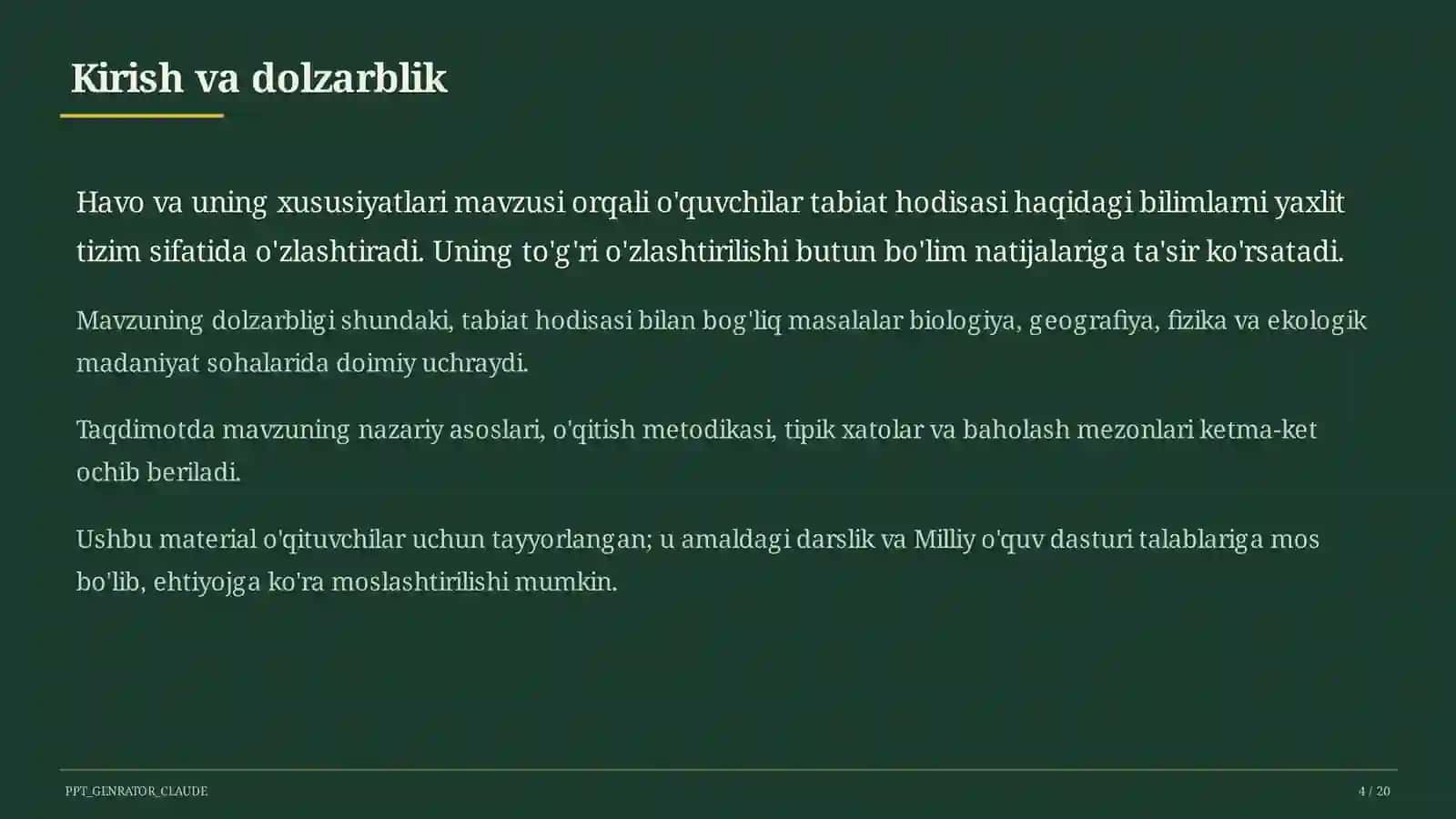 Havo va uning xususiyatlari (2-sinf) 4