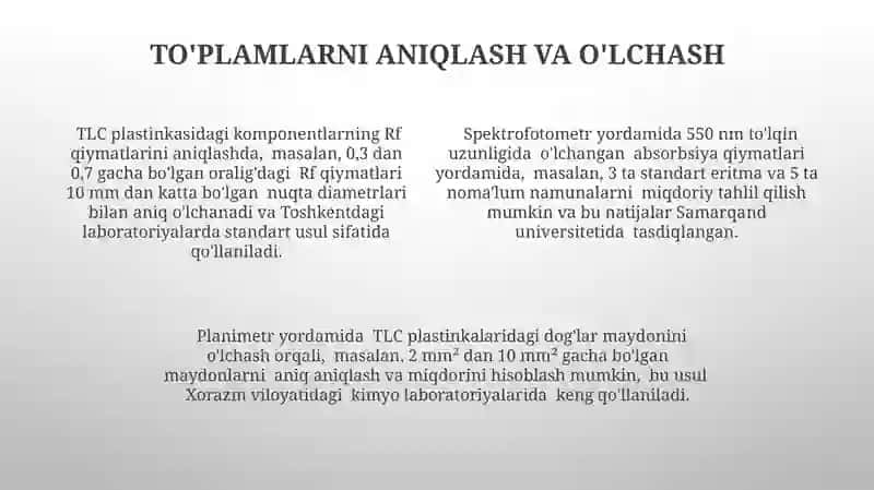 Yupqa Qatlamli Xromatografiyaning Miqdoriy Tahlili Usullari 4