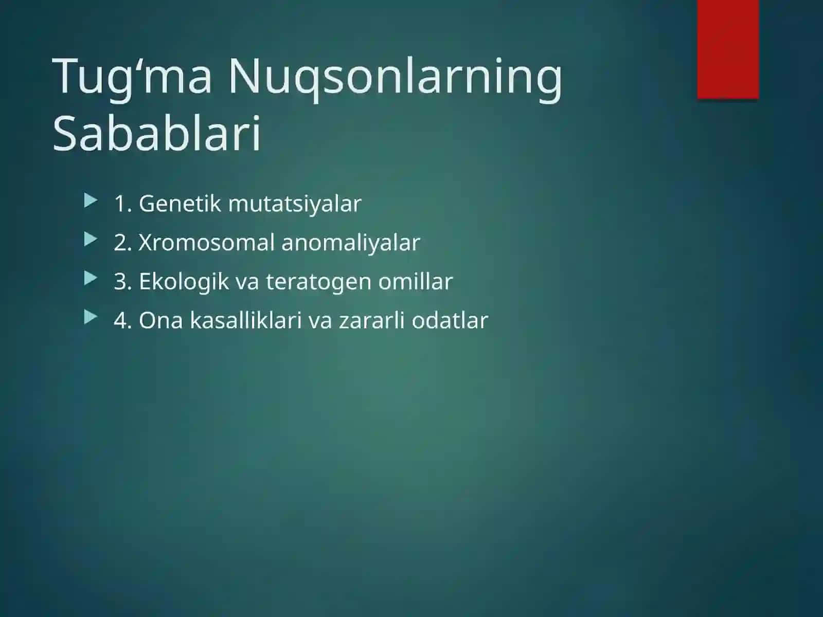 Umumiy Tug‘ma Nuqsonlarning Zamonaviy Diagnostikasi 4
