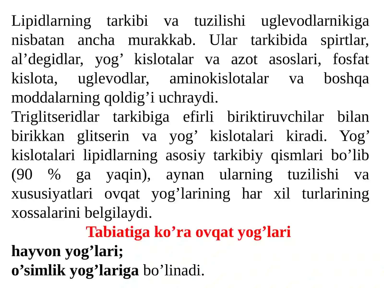 Oziq-ovqat lipidlari (yog‘lar va moylar) va ularning xususiyati 4