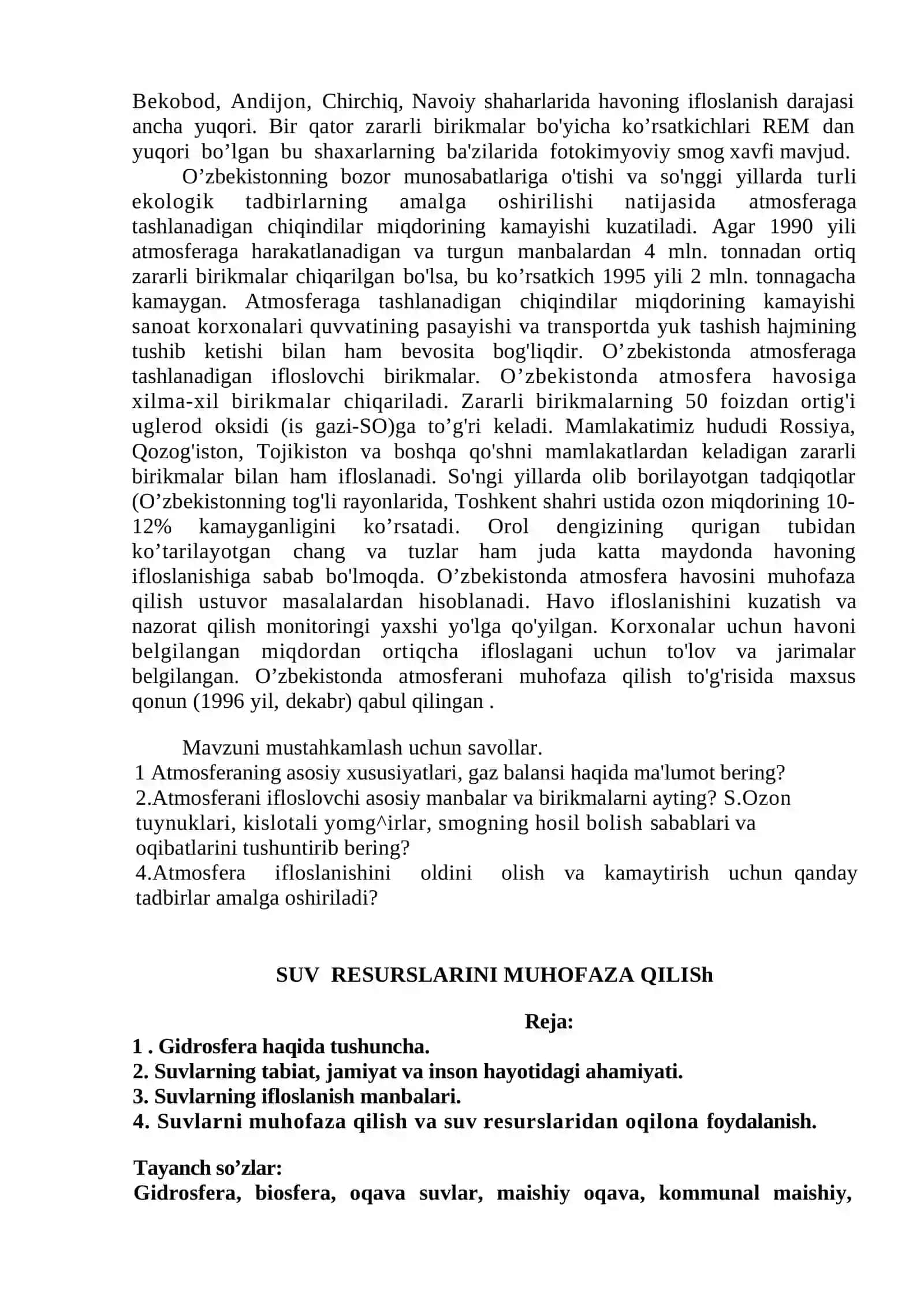 ATMOSFERA HAVOSINI MUHOFAZA QILISH 4
