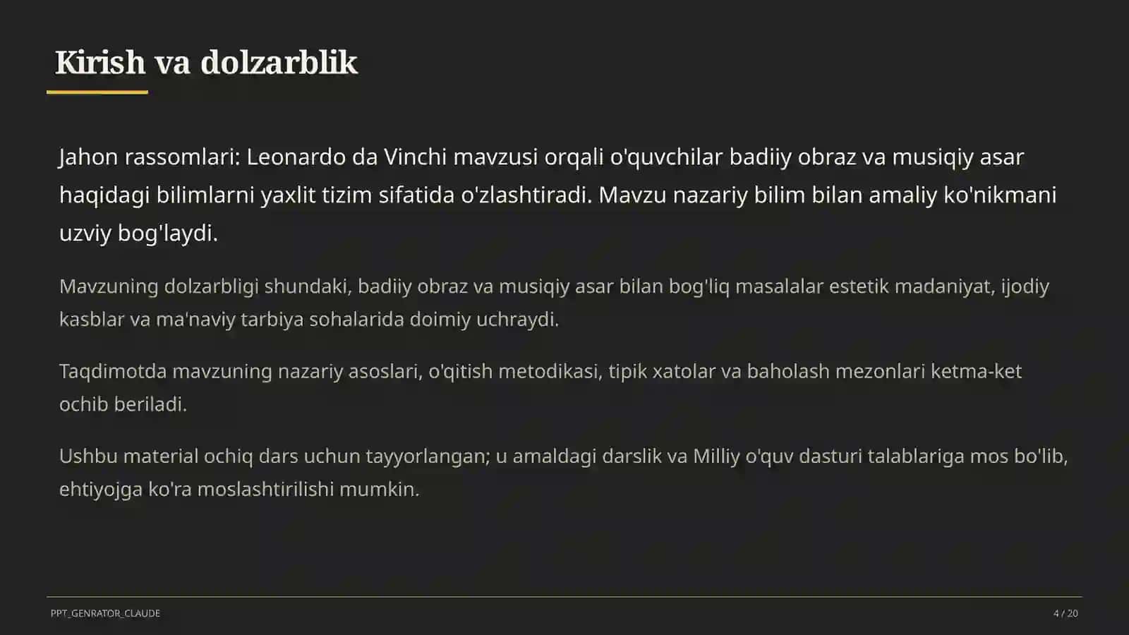 Jahon rassomlari: Leonardo da Vinchi (7-sinf) 4