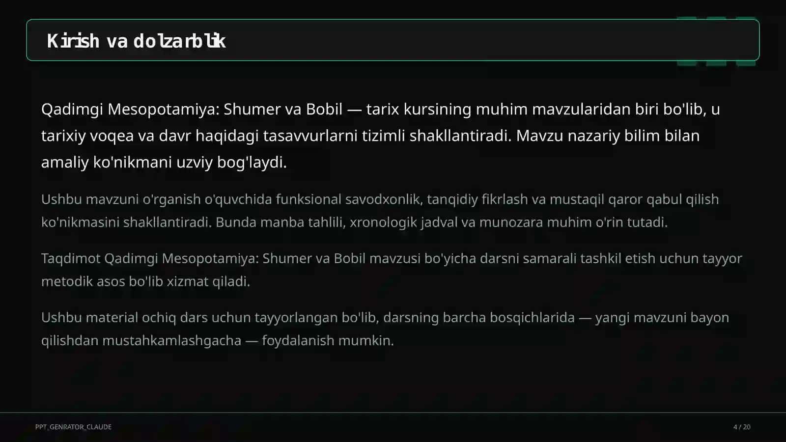 Qadimgi Mesopotamiya: Shumer va Bobil (6-sinf) 4