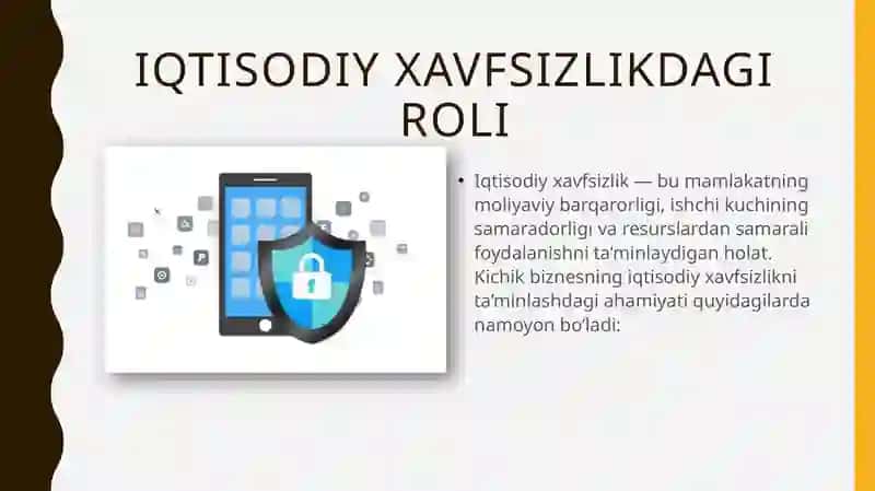 Kichik biznes va tadbirkorlik faoliyatining iqtisodiy va ijtimoiy xavfsizlikni ta'minlashdagi ahamiyati 4