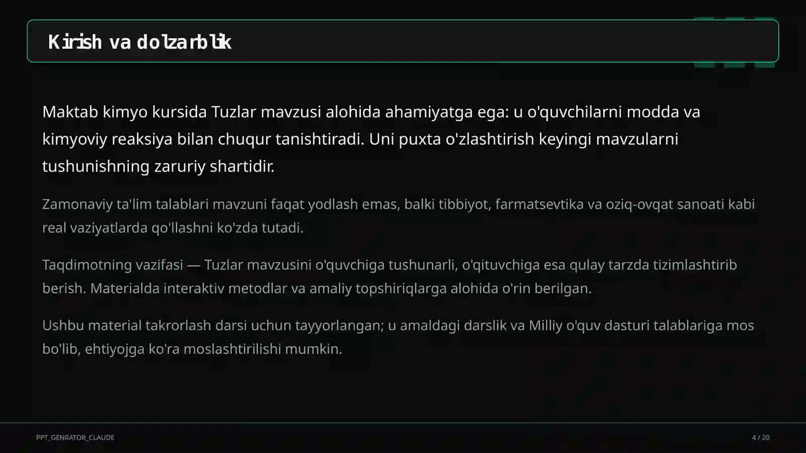 Tuzlar (8-sinf) 4