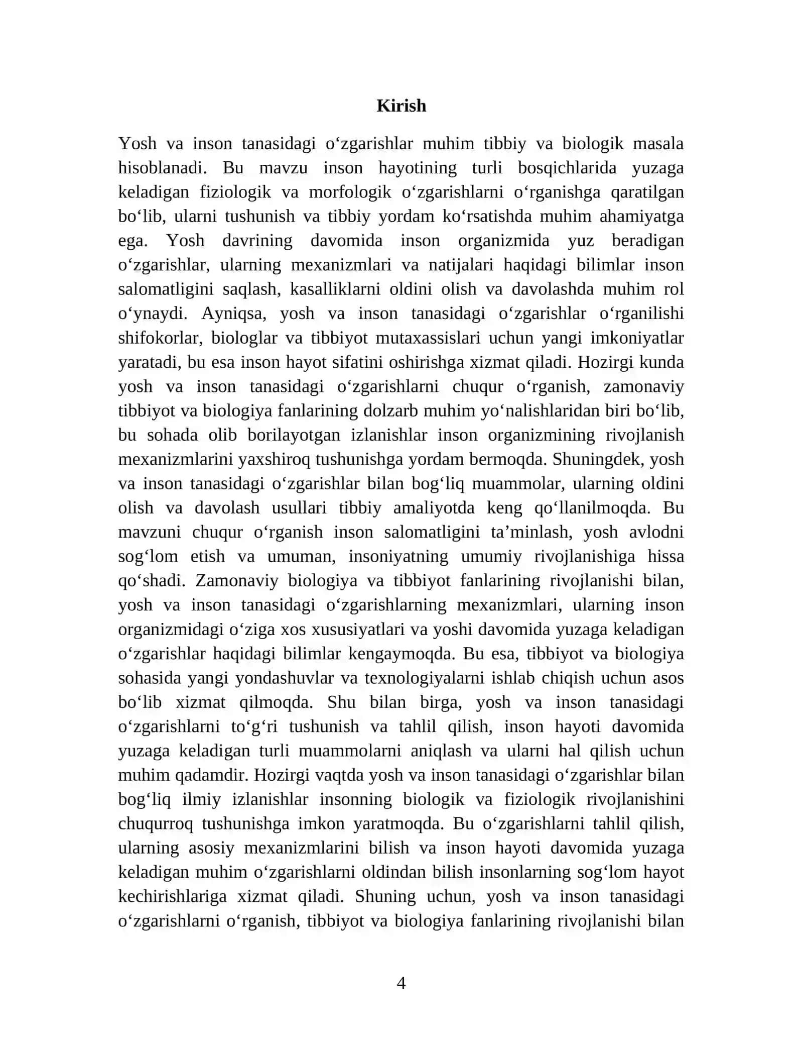 ODAM ANATOMIYASI VA FIZIOLOGIYASI FANIDAN TAYYORLAGAN KURS ISHI 4