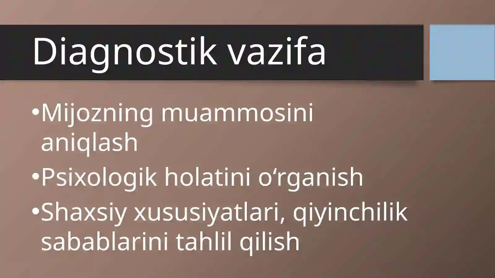 Diagnostik vazifa 4