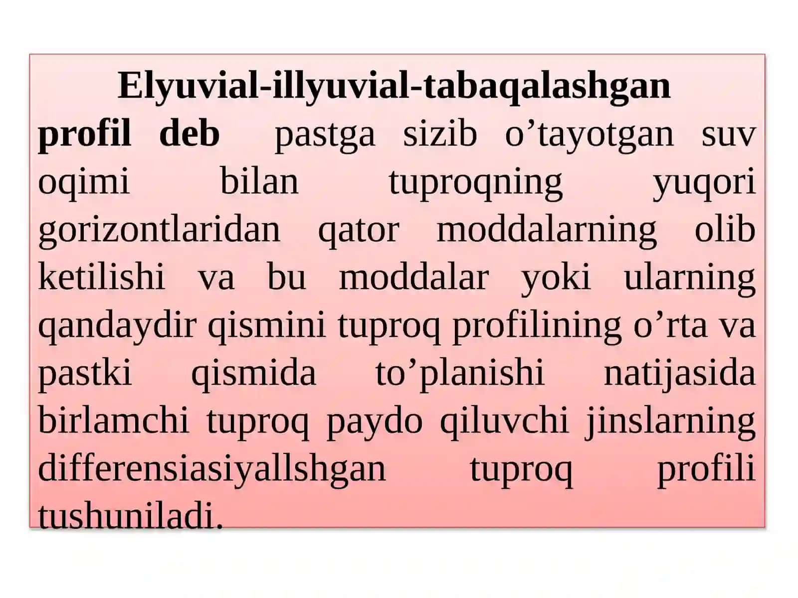 "Qo'ng'ir tusli tog' o'rmon tuproqlari''sida Taqdimoti 4
