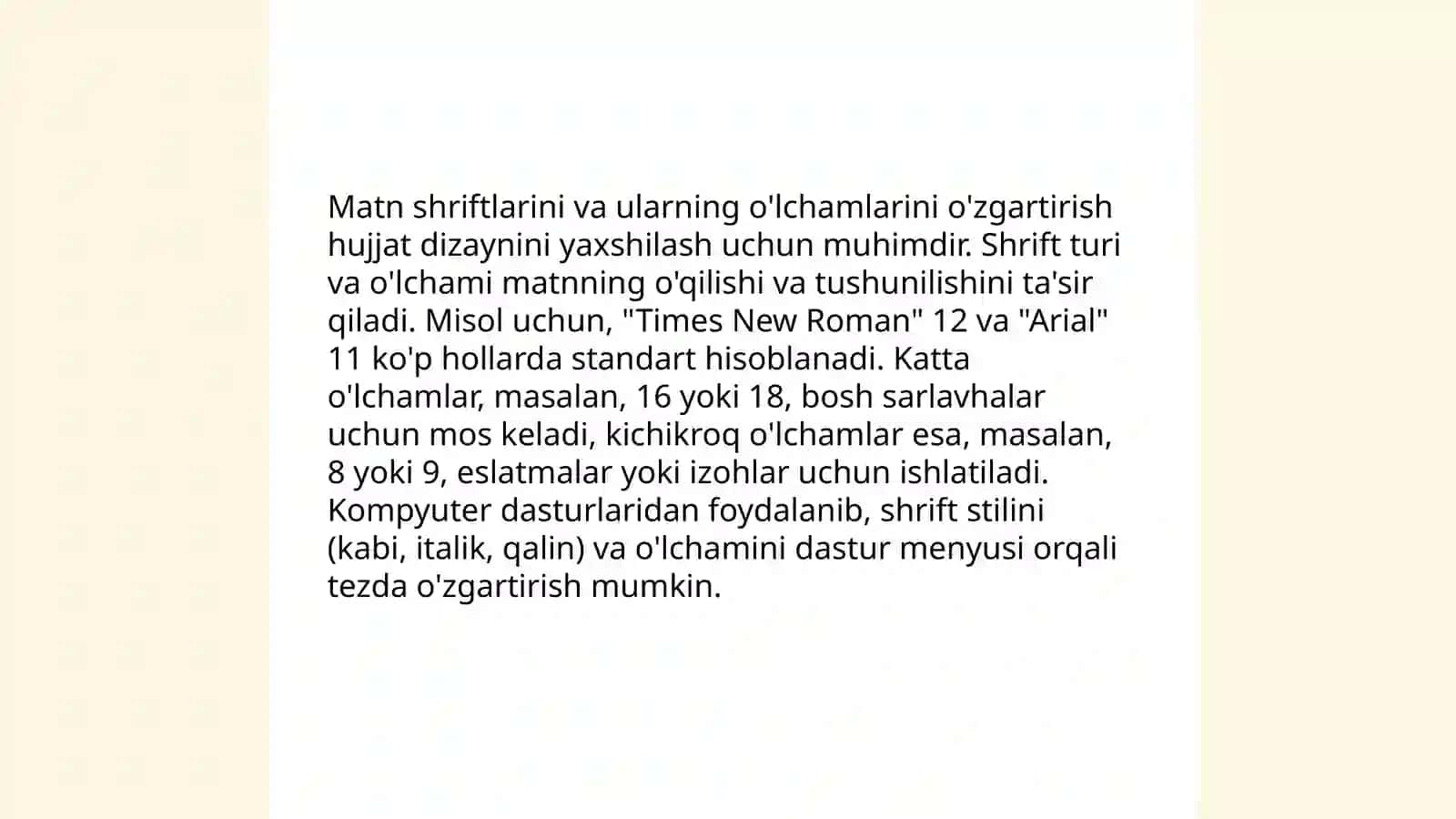 Microsoft word matn muharririda imkoniyat yaratadi 4