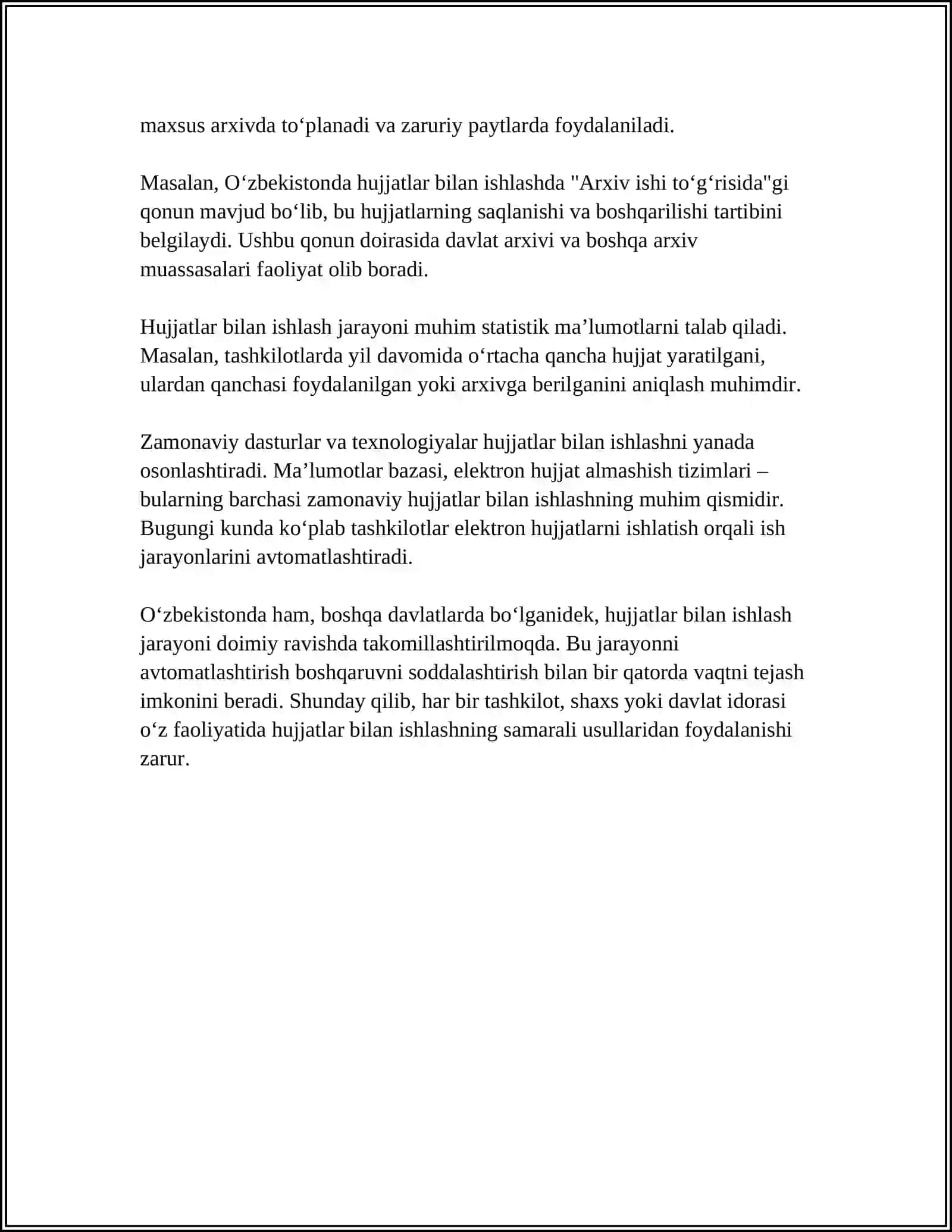 HUJJATLAR BILAN ISHLASHNI O’RGANISH 4