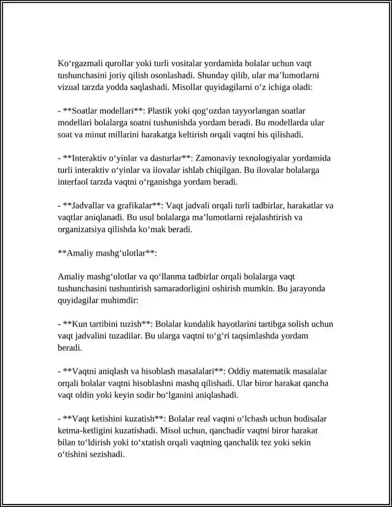 Boshlangʻich sinflarda vaqt tushunchasini o‘rgatish metodikasi 4