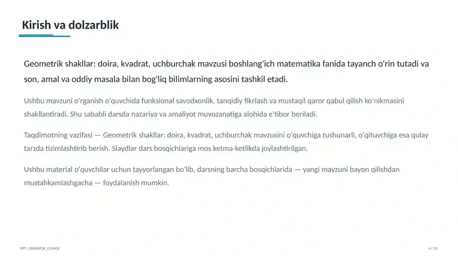 Geometrik shakllar: doira, kvadrat, uchburchak (1-sinf) 4