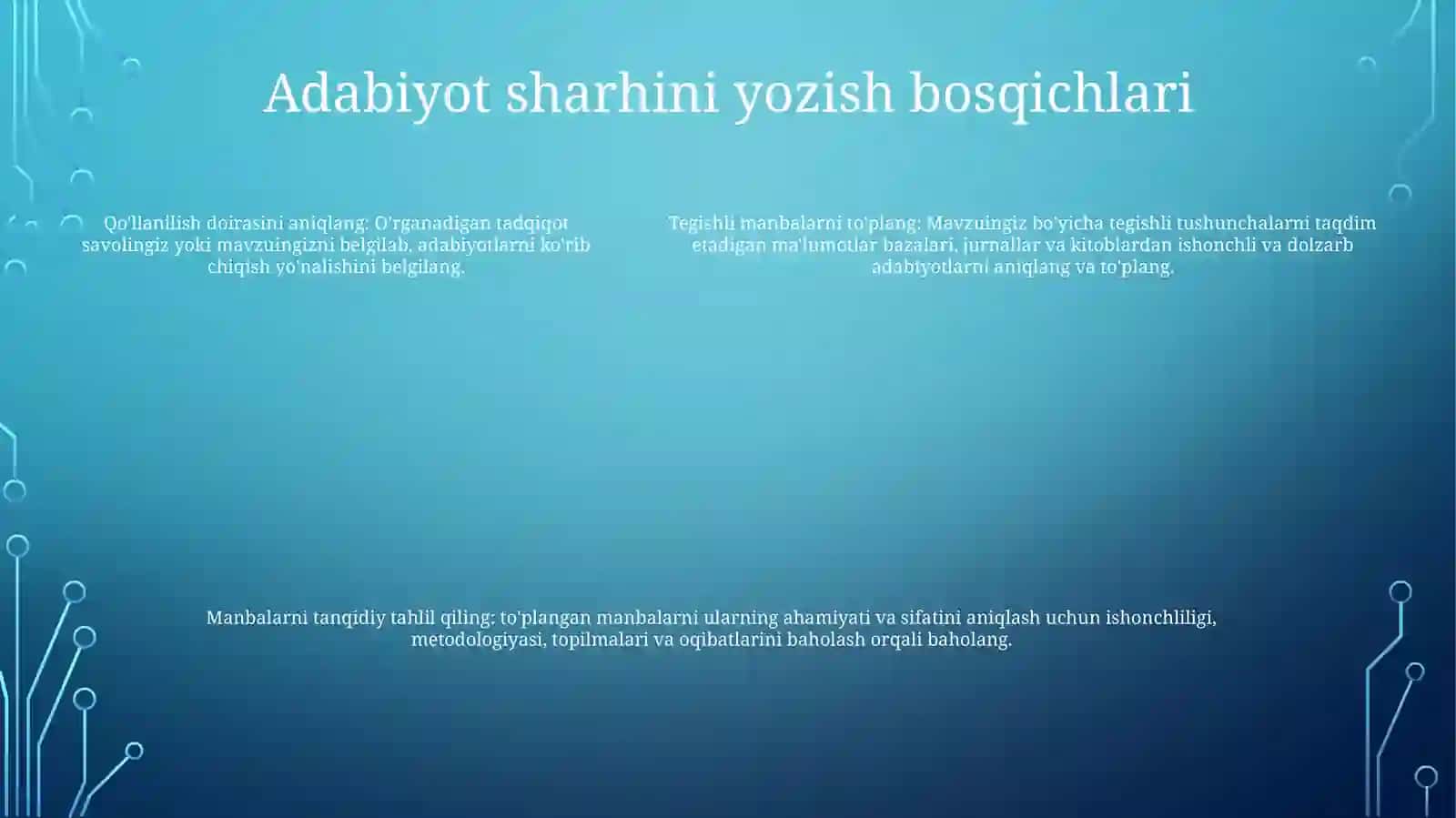Kasbga Va Kurs Mavzusiga Oid Maqolaning Yozma ( Taqriz Berish ) Mavjud OʻQuv Adabiyotlarini Tanqidiy Tahlil Qilish Va UlargaTaqrizYozish 4