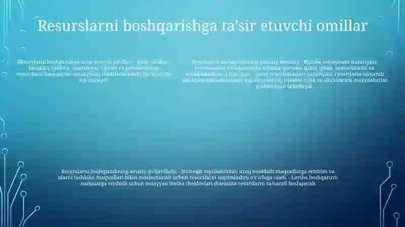 Resurslarni Boshqarish Nazâriy Asoslari 4