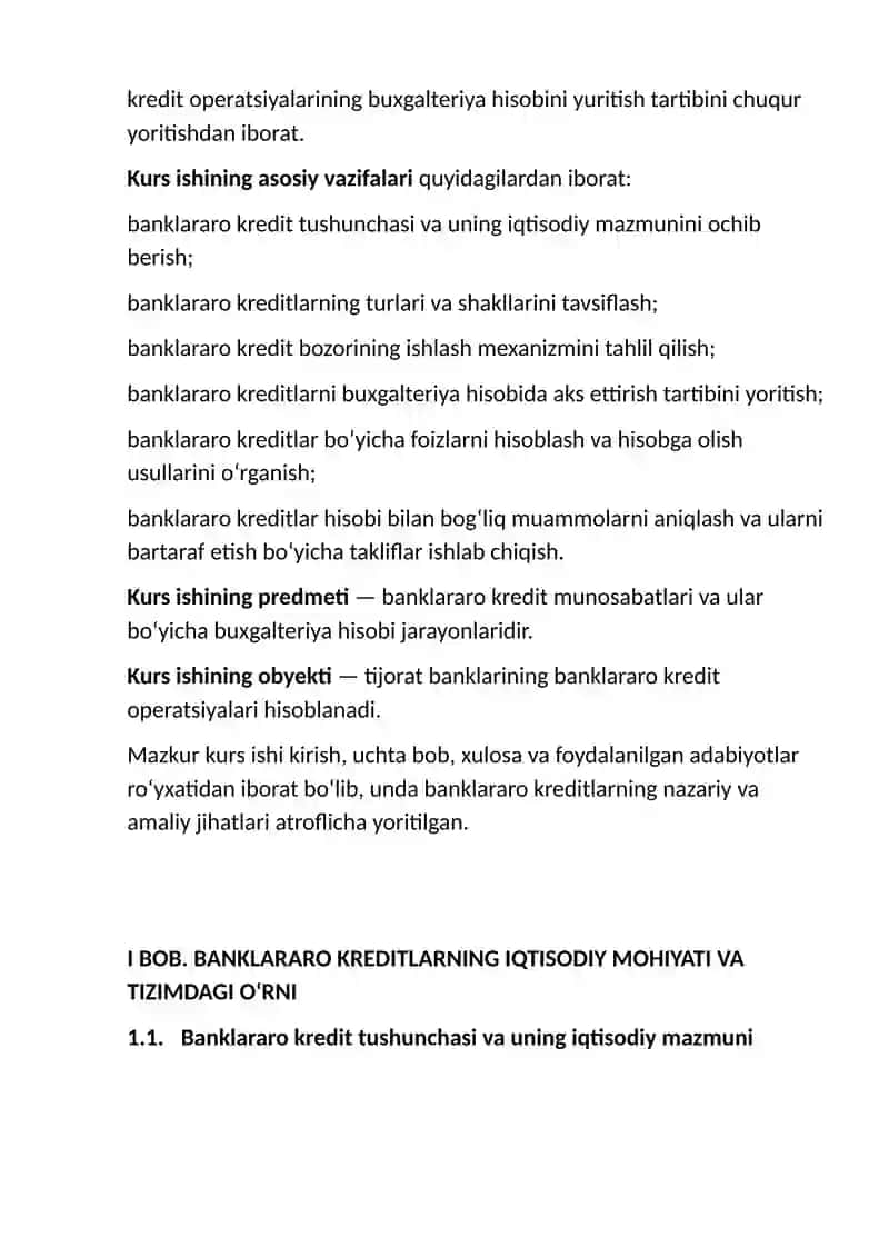 Banklararo kreditlar va ularning buxgalteriya hisobi 4