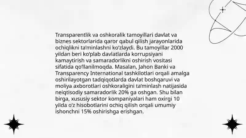 Korupsiyaga qarshi kurashish fuqorolik jamiyatini asosiy sharti 4