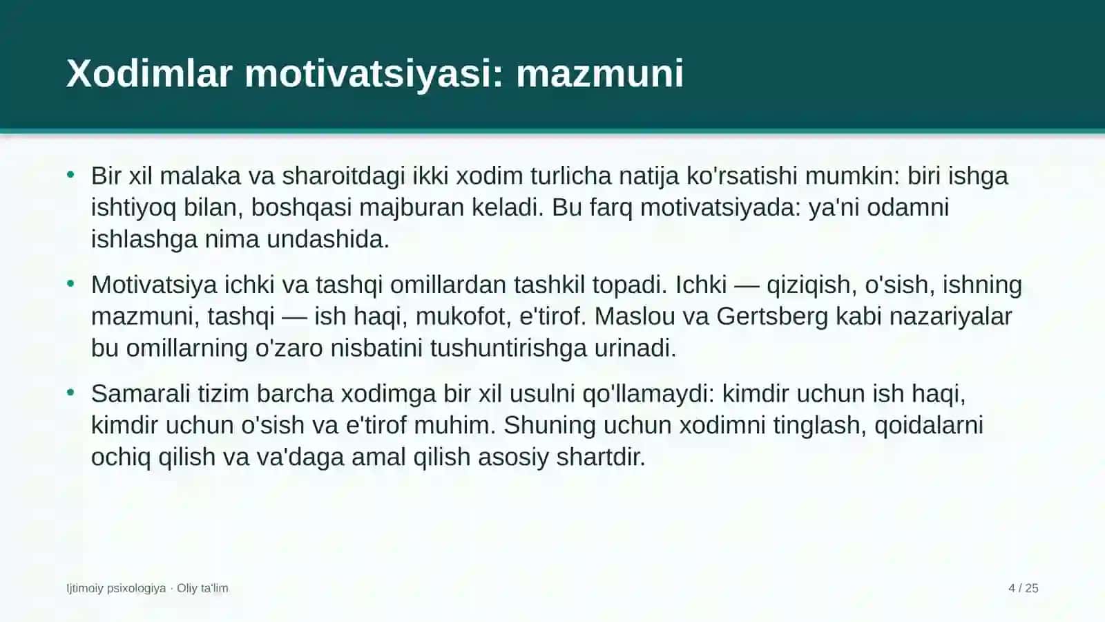 Ijtimoiy Psixologiya · Oliy Ta'lim 4