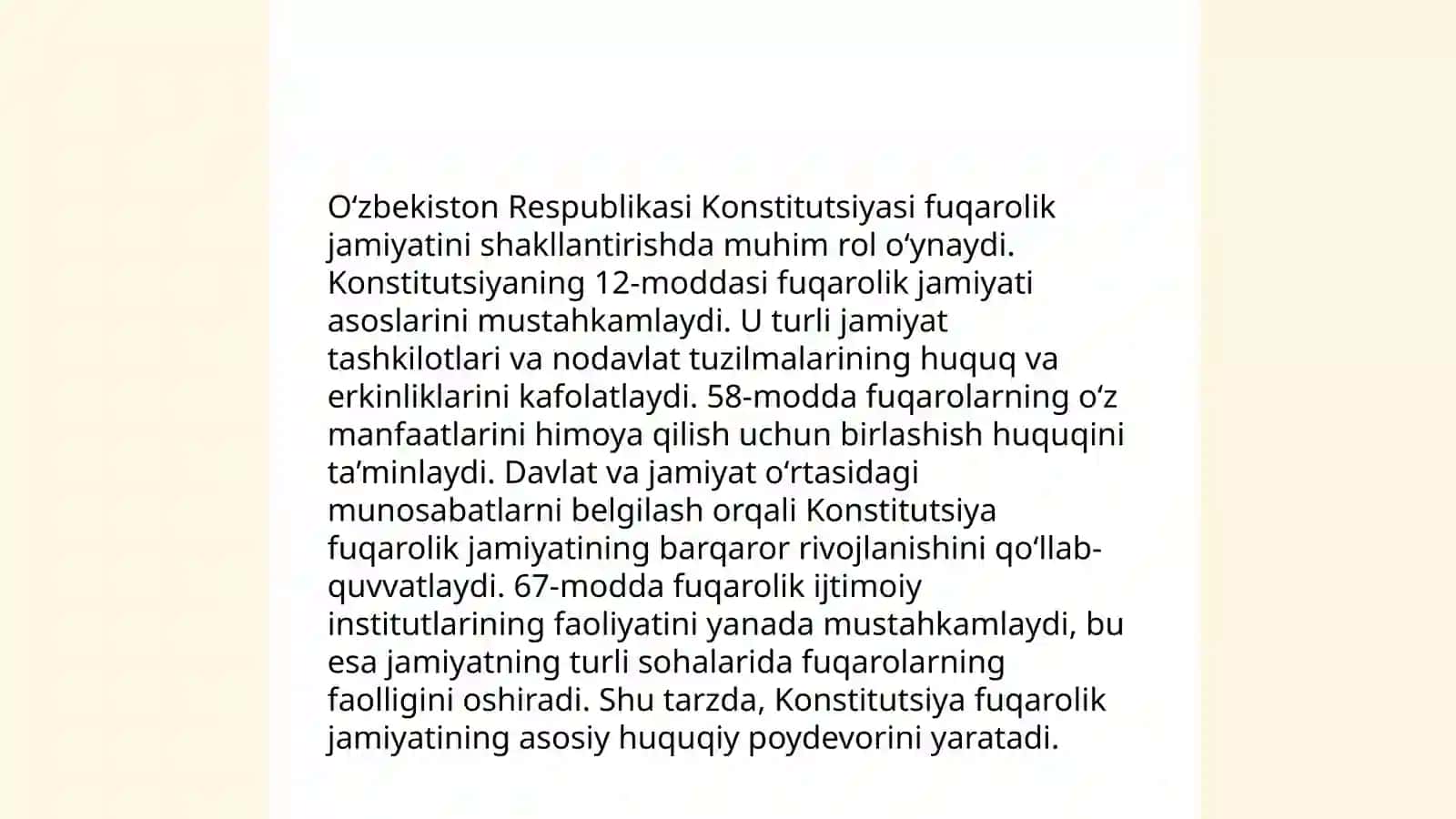 O‘zbekiston Konstitutsiyasida fuqarolik jamiyati tushunchasi 4
