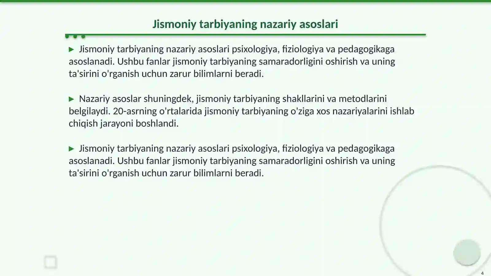 Jismoniy tarbiyaning qanday shakllari mavjud? 4
