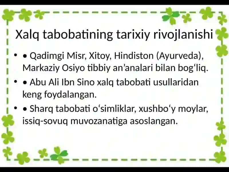 Xalq tabobati: Tushuncha, Tarixi va Falsafiy Asoslari 4