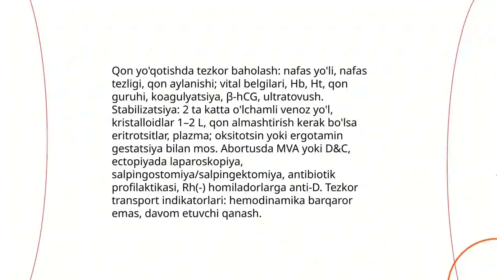 Homiladorlik I yarmida qon ketishlar. Abortlar, turlari.Bachadondan tashqarihomiladorlik, yelbug'oz, xorionepitelioma. Etiopatogenezi,tasnifi, klinikasi, tashxislash, davolash tamoyillari. 4