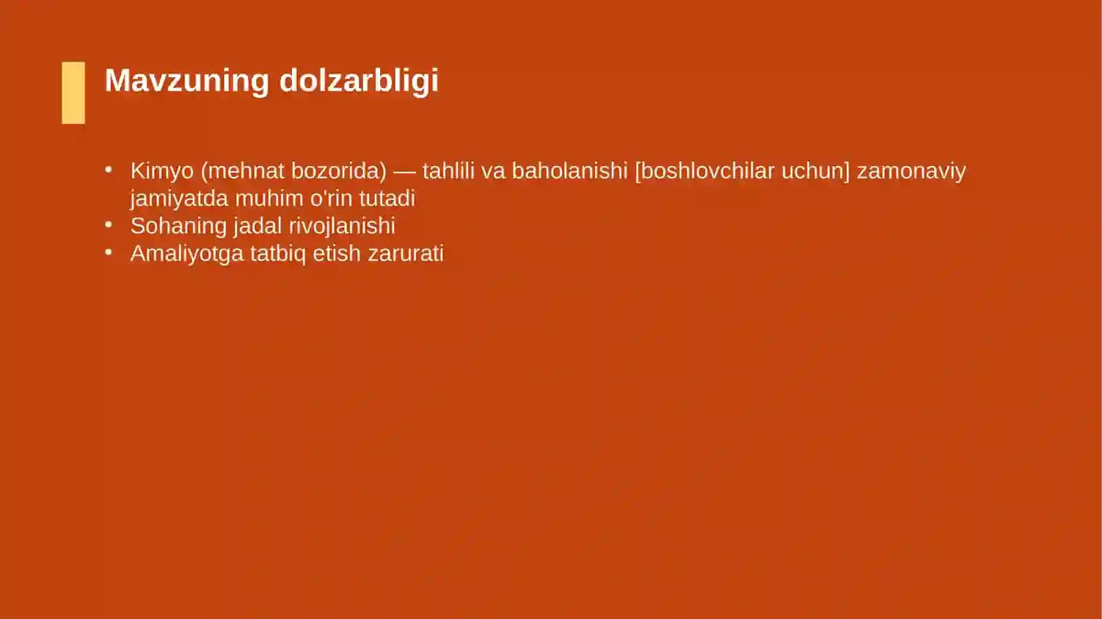 Kimyo (mehnat bozorida) — tahlili va baholanishi [boshlovchilar uchun] 4