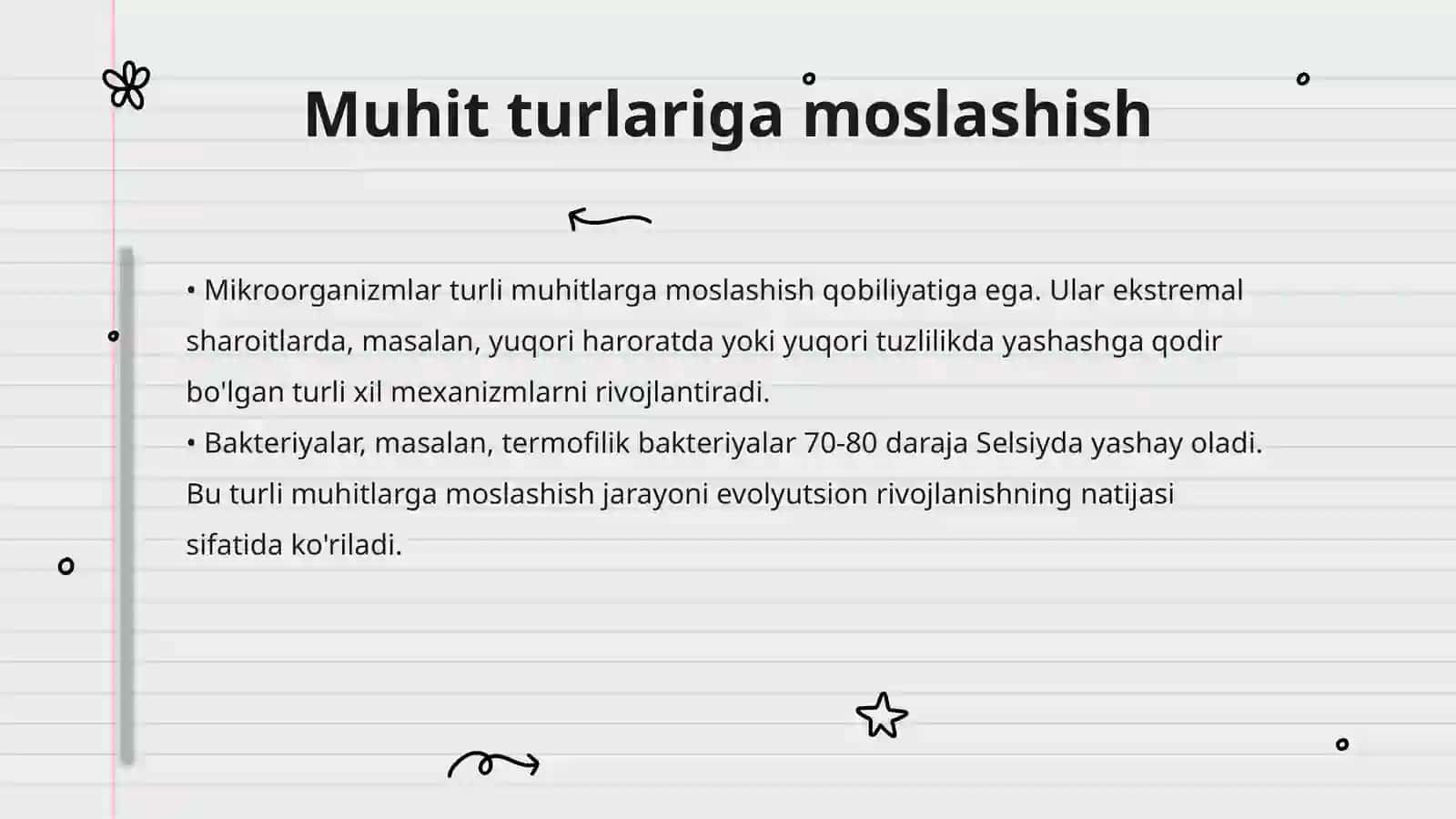 Mikroorganizmlarning muhitga moslashuvi 4