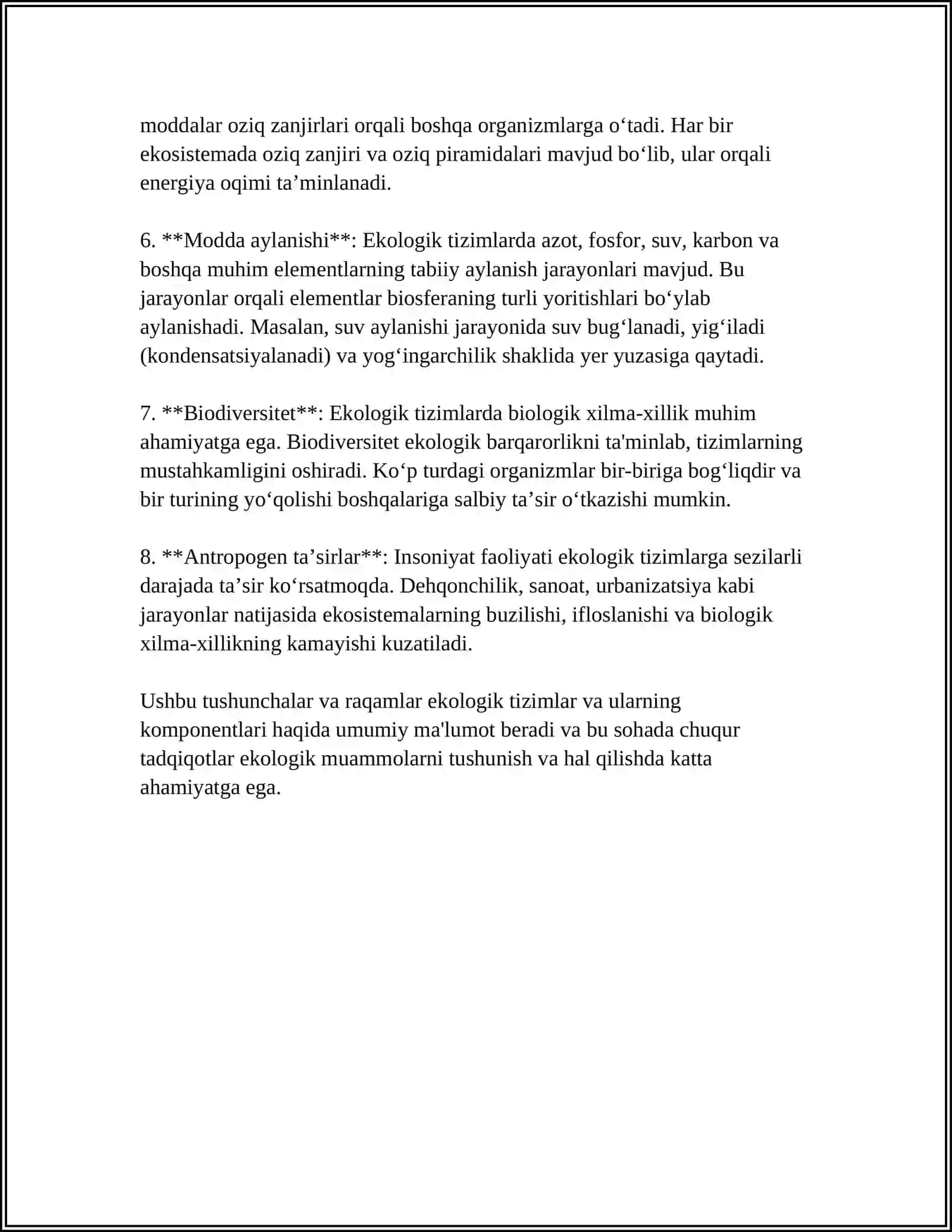 EKOLOGIK TIZIMLAR EKOLOGIK OMILLAR 4