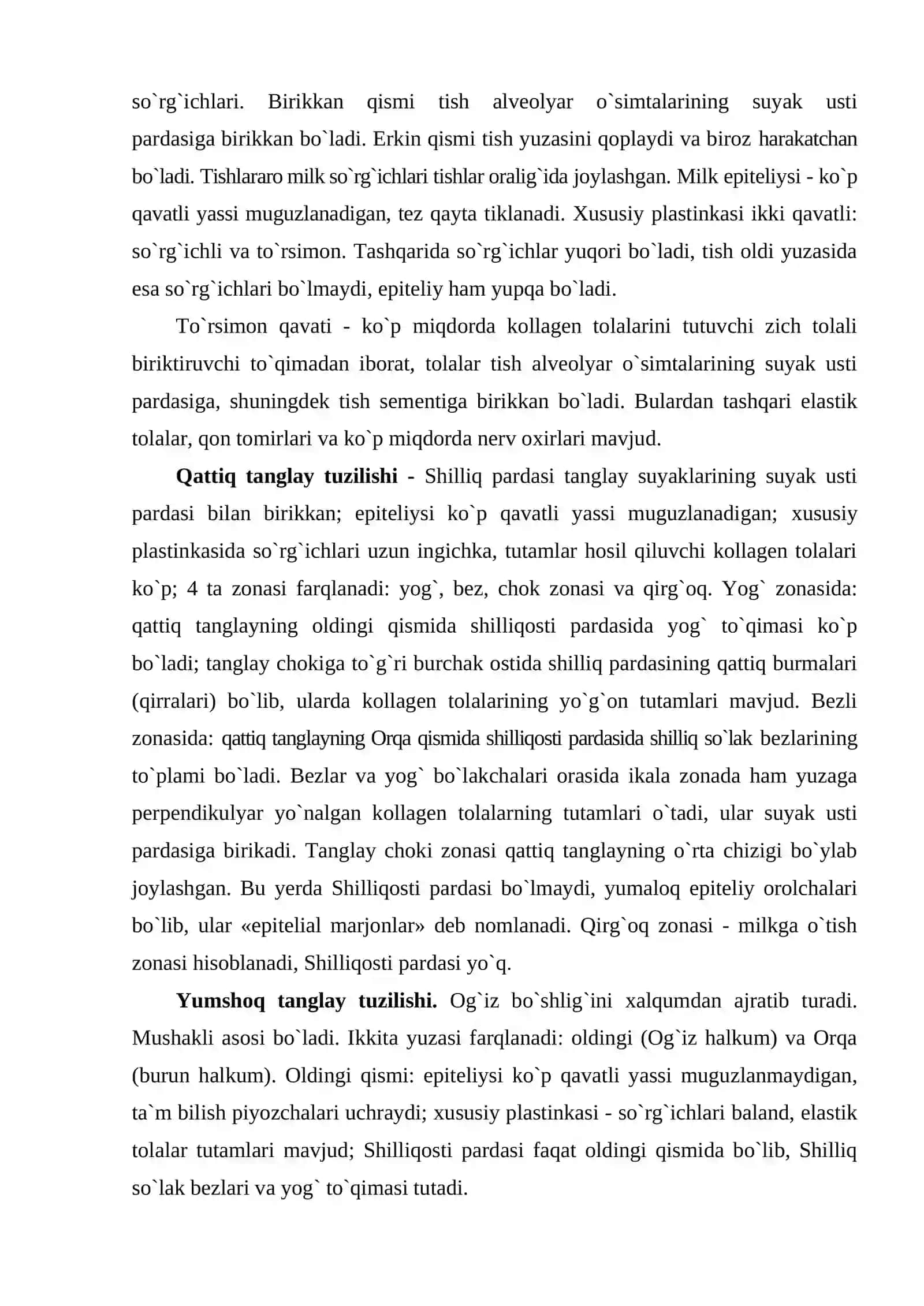 Og`iz bo`shlig`i a`zolarining tuzilishi 4