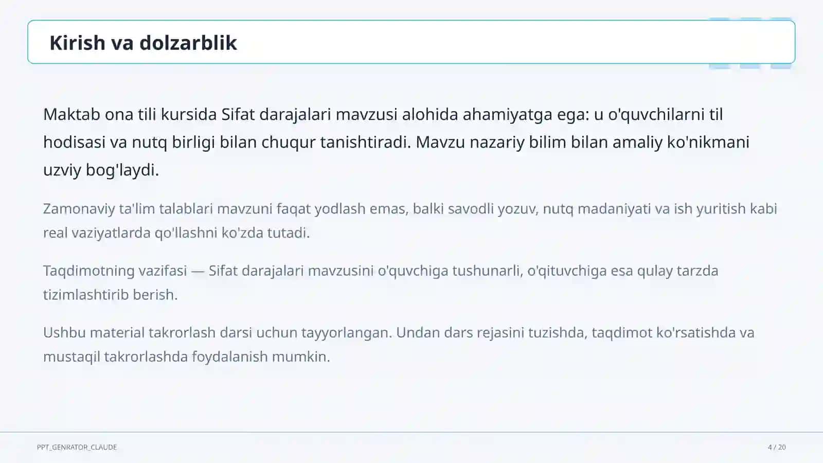 Sifat darajalari (6-sinf) 4