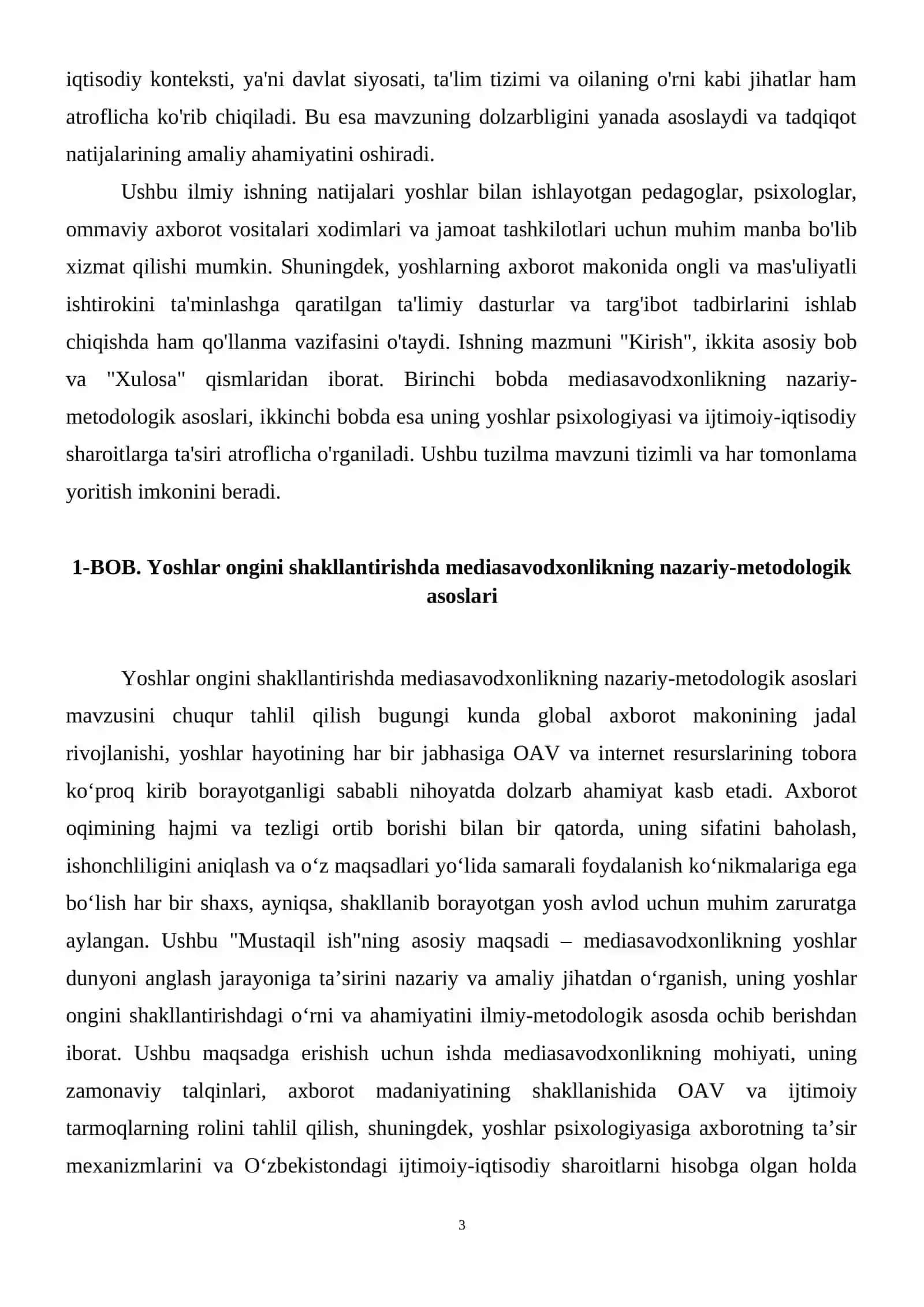 Mediasavodxonlikning yoshlar ongini shakillantirishdagi ro’li 4