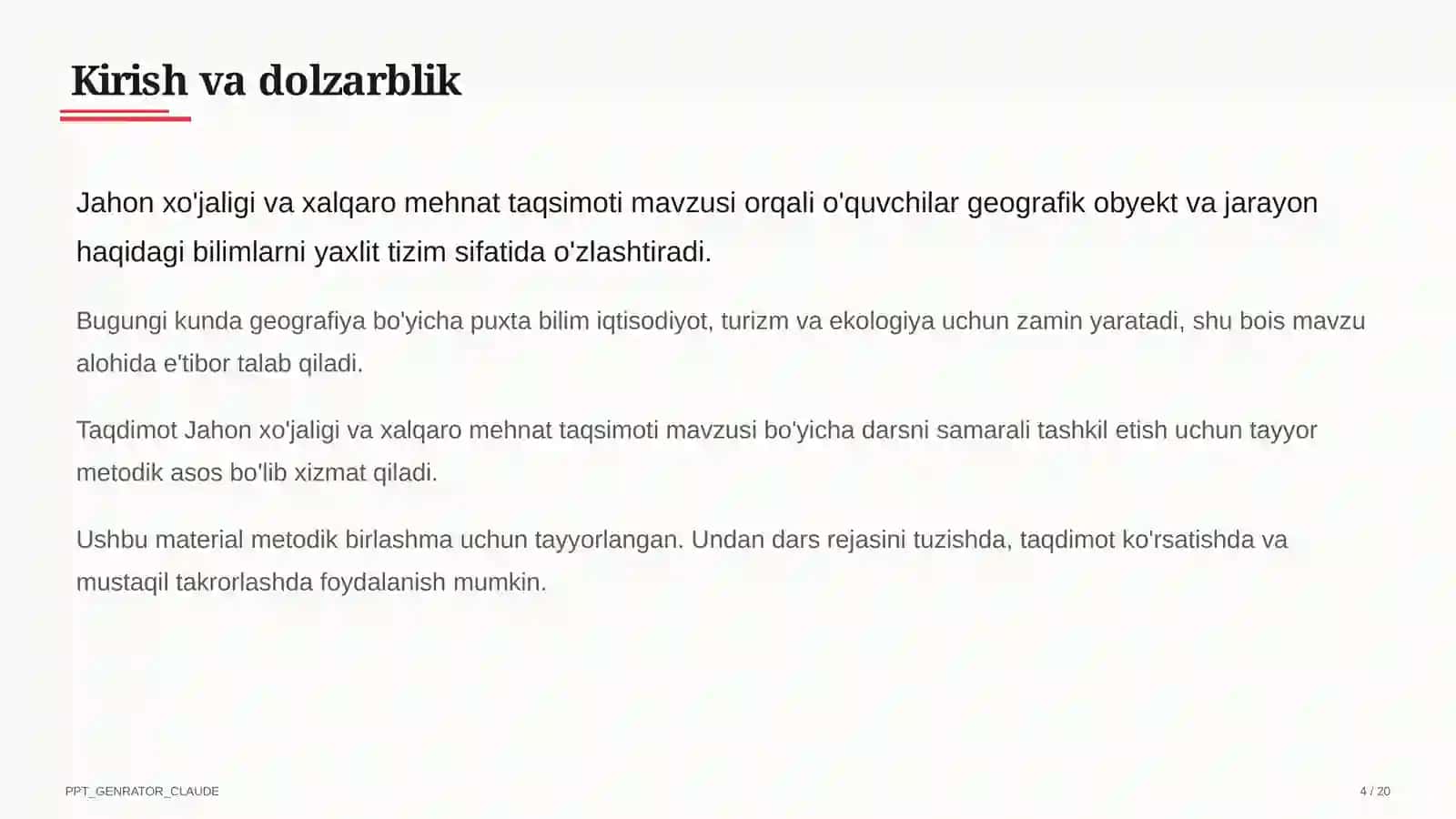 Jahon xo'jaligi va xalqaro mehnat taqsimoti (10-sinf) 4