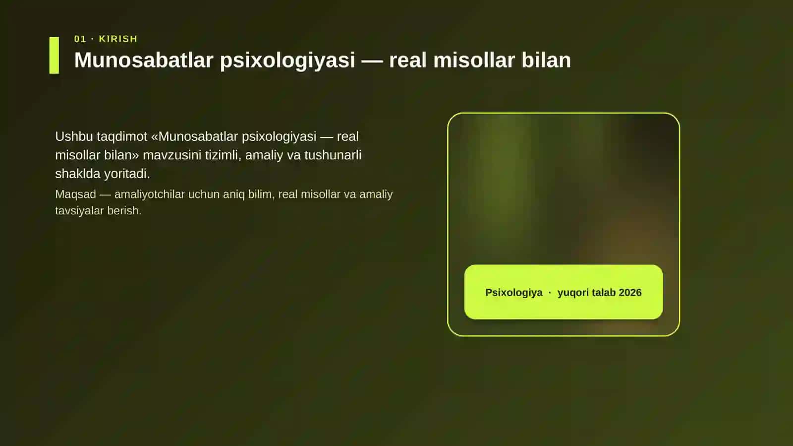 Munosabatlar psixologiyasi - real misollar bilan 4