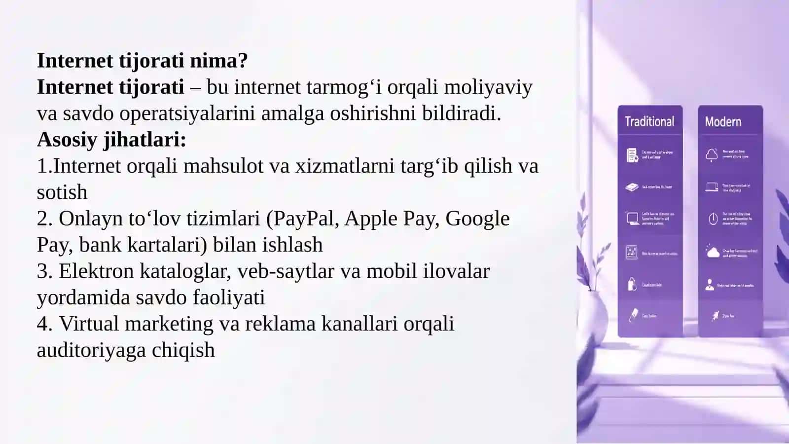 Buxgalteriya xisobini avtomatlashtirish va elektron tijorat texnologiyalari va internet tijorati 4