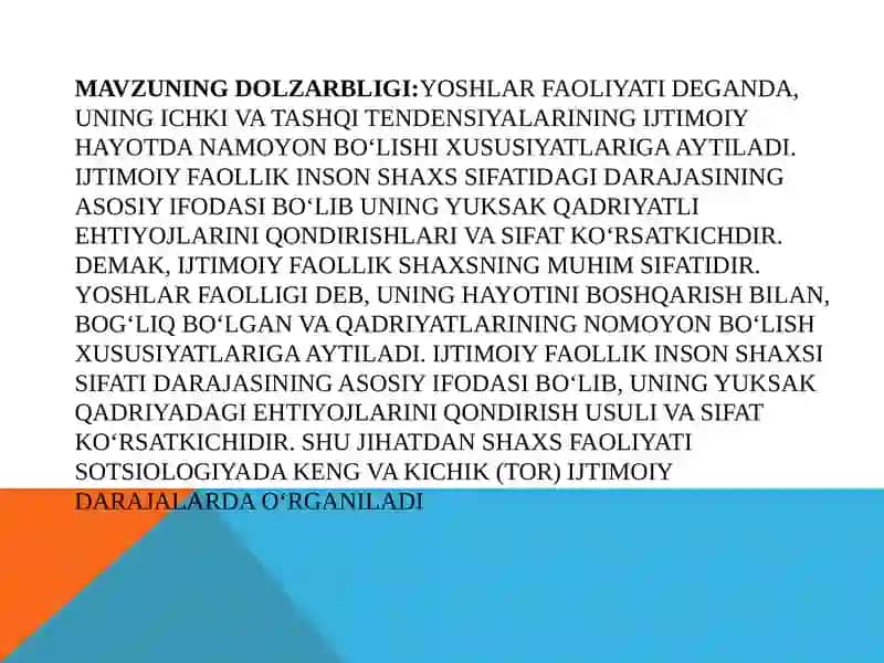 Yoshlar uchun ijtimoiy xizmatlar faoliyatning pedagogik komponenti 4