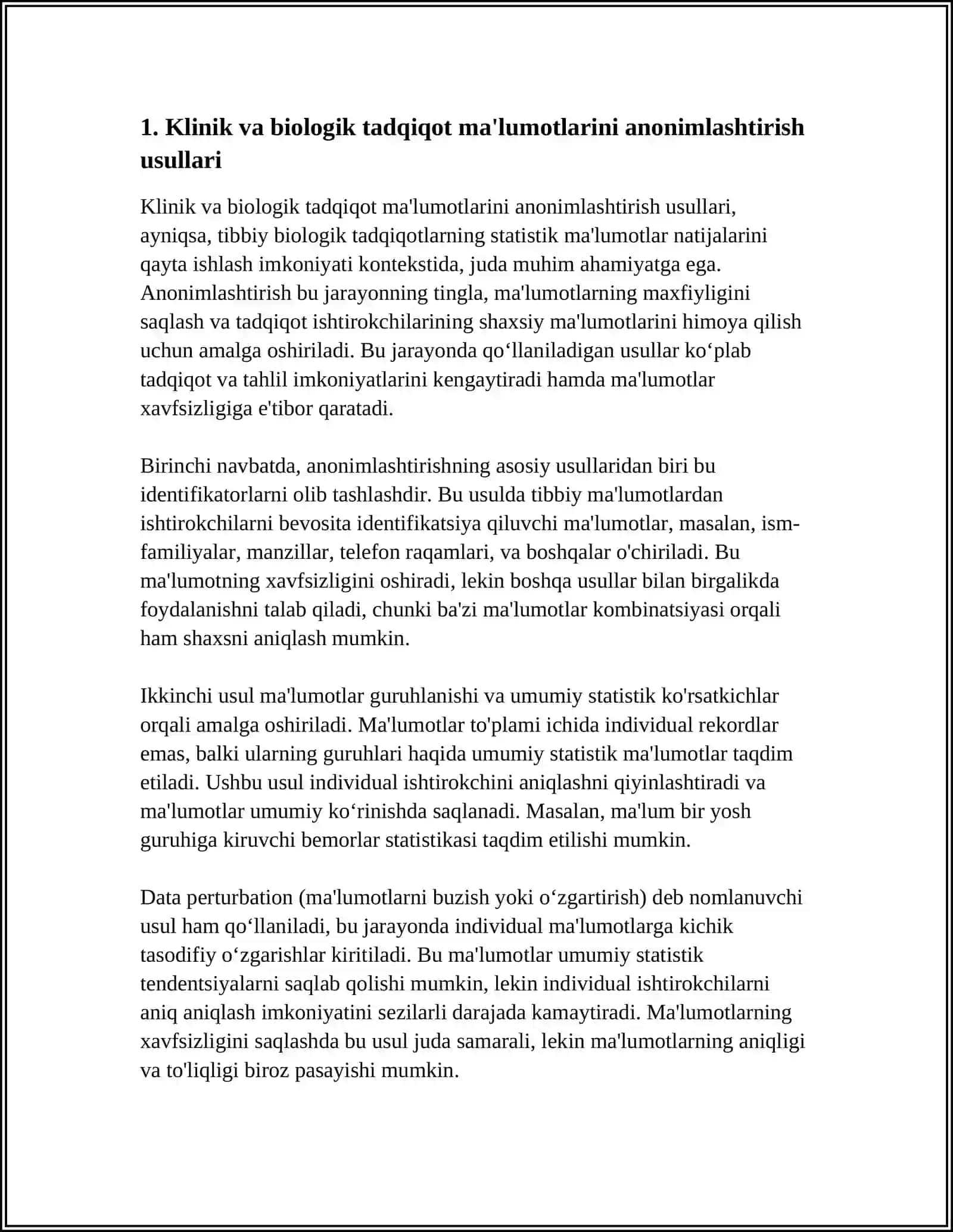 TIBBIY BIOLOGIK TADQIQOTNING STATISTIK MA'LUMOTLAR NATIJALARINI QAYTA ISHLASH 4