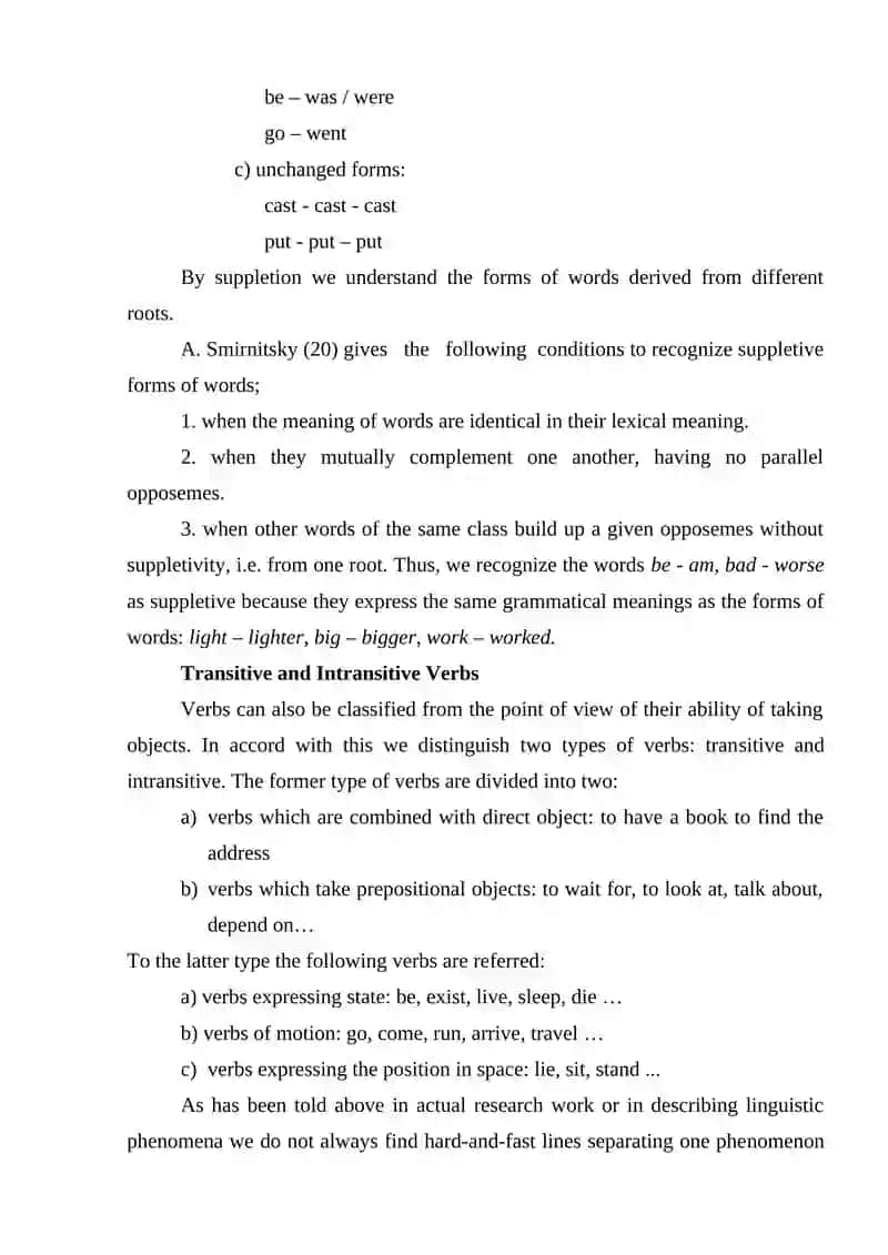 Lecture 10: Verb as a Part of Speech in Modern English 4