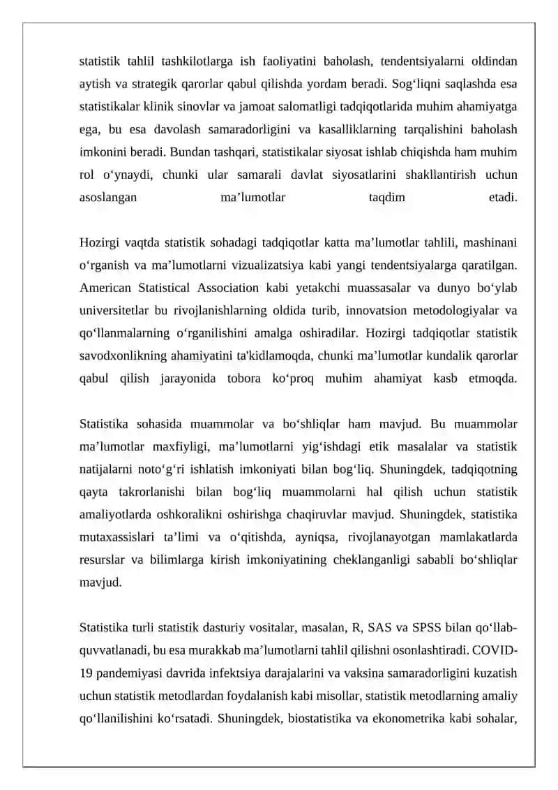 Statistika fani va predmeti uslubi 4