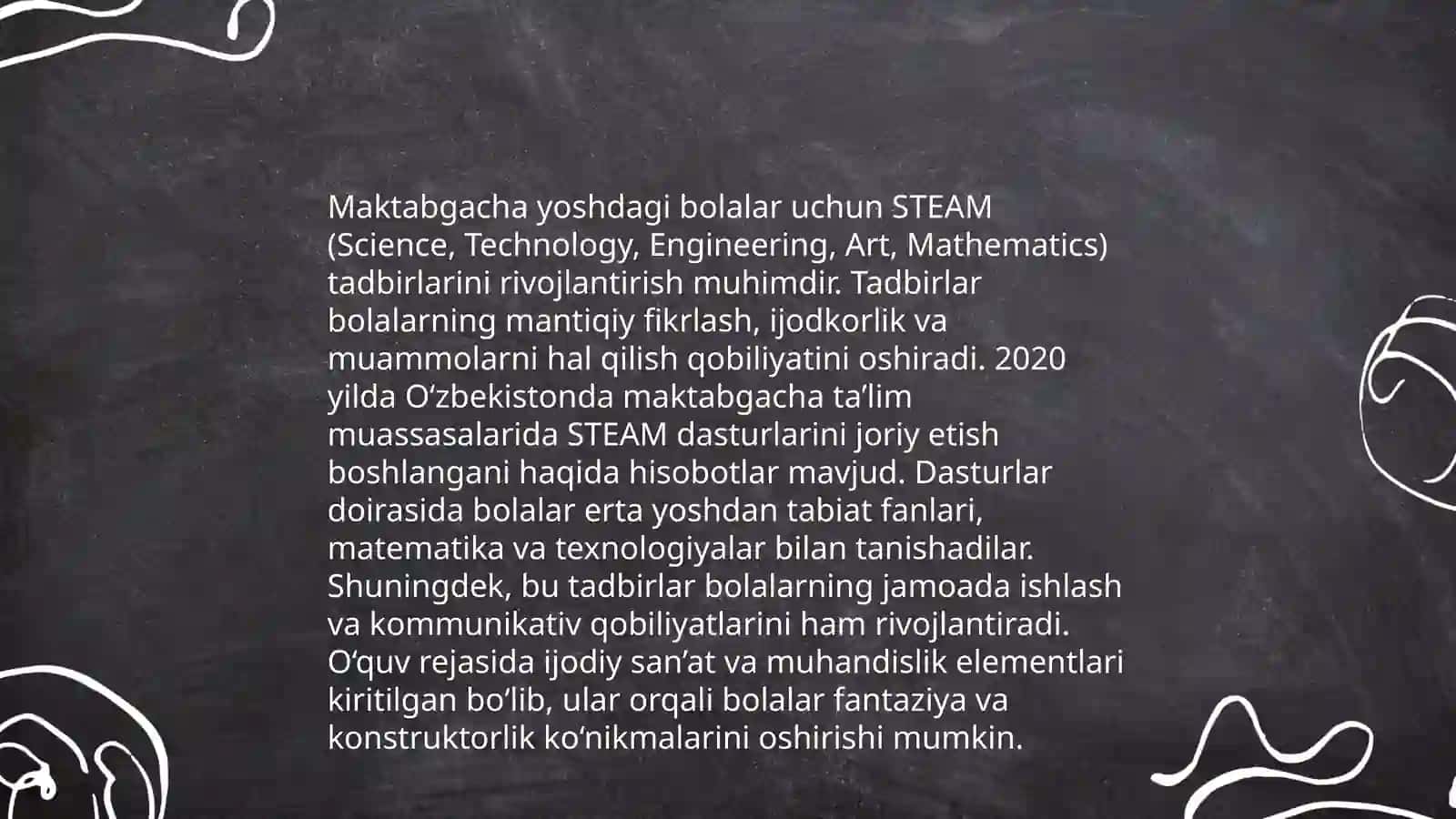 STEAM taʼlim texnologiyasida maktabgacha yoshdagi bolalarni kreativ ijodkorligini rivojlantirish usullari 4