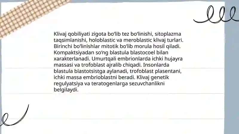 Embrional rivojlanishning umumiy qonuniyatlari 4