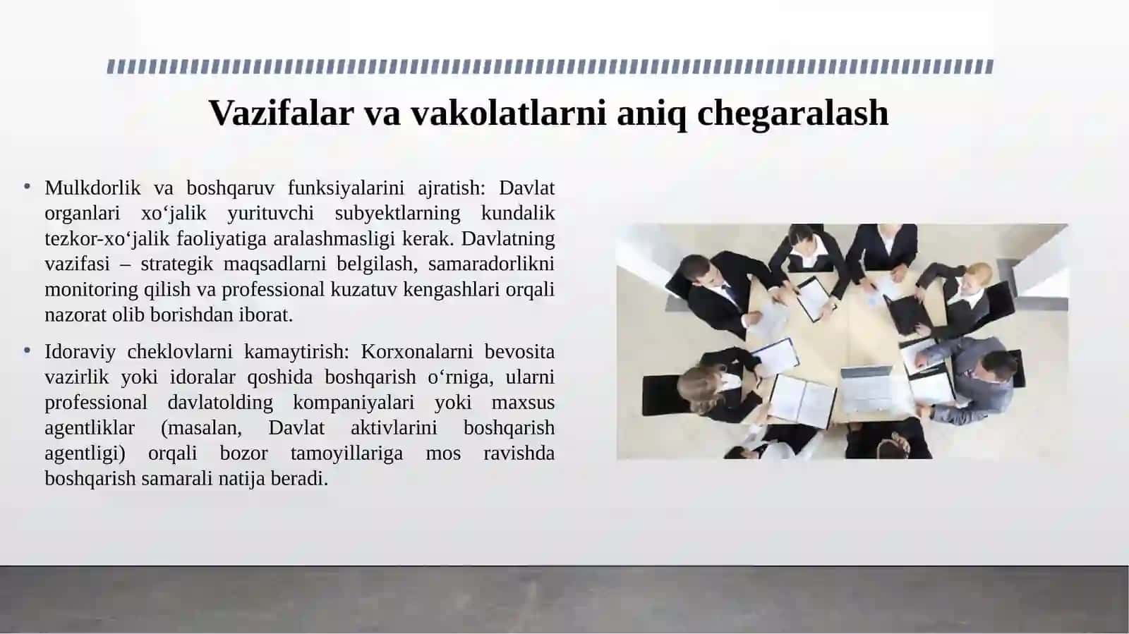 ZAMONAVIY KORPORATIV BOSHQARUVDA DAVLAT ULUSHI MAVJUD KORXONALARNI BOSHQARISH 4