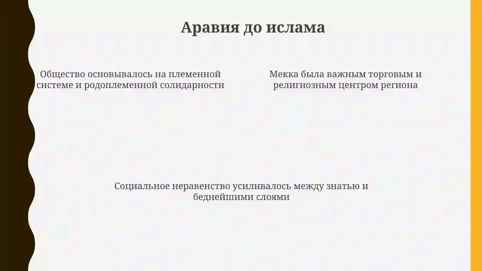 Социально-политические и культурные условия возникновения ислама и реформ в период правления первых халифов 4
