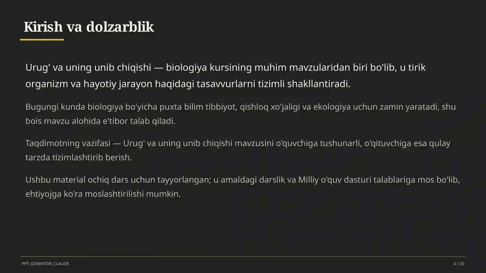Urug' va uning unib chiqishi (5-sinf) 4