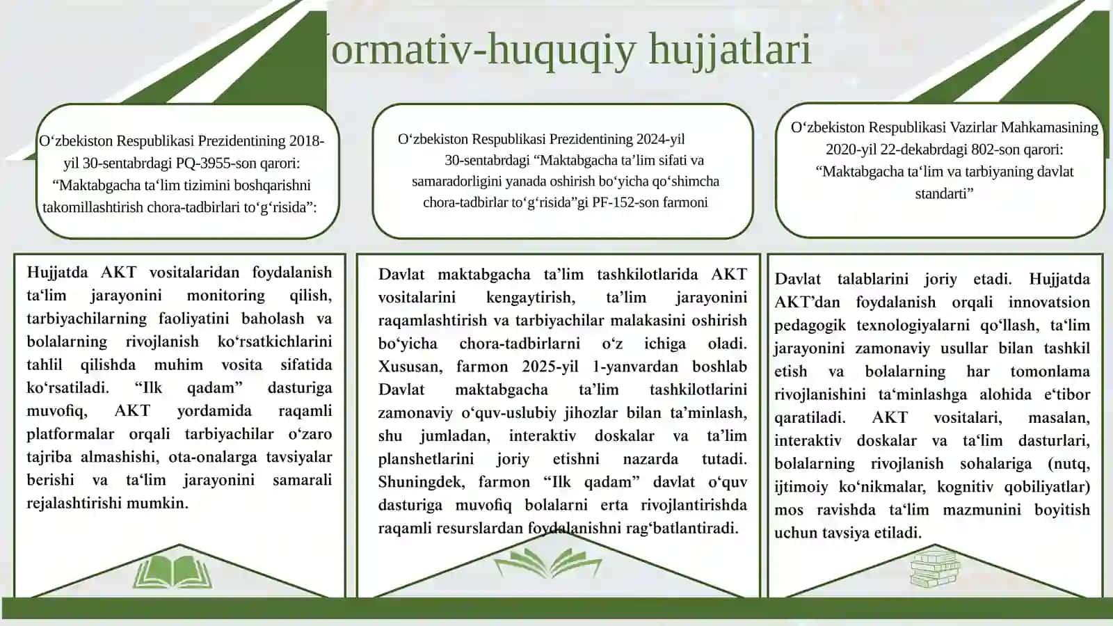 “ILK QADAM" DAVLAT O‘QUV DASTURI ASOSIDA AXBOROT KOMMUNIKATSION TEXNOLOGIYALARDAN FOYDALANIB, TA'LIM SIFATINI OSHIRISH YO'LLARI 4