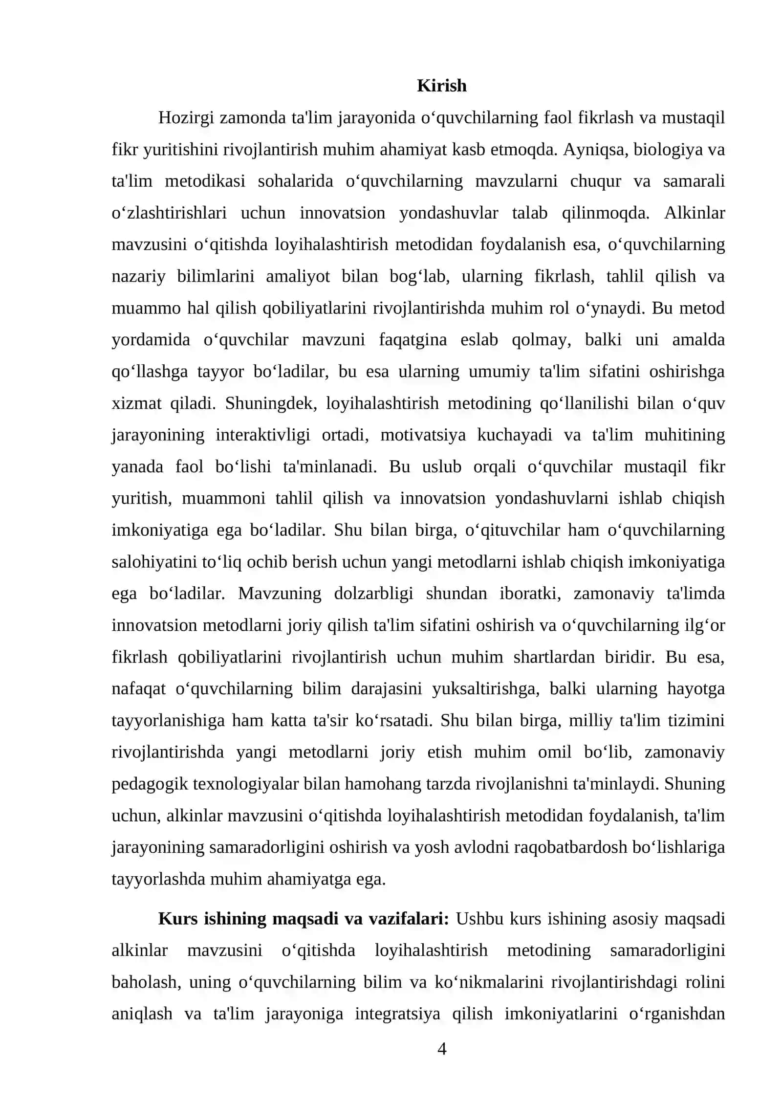 Alkinlar mavzusini oʻqitishda loyixalash metodidan foydalanish kurs ishi 4
