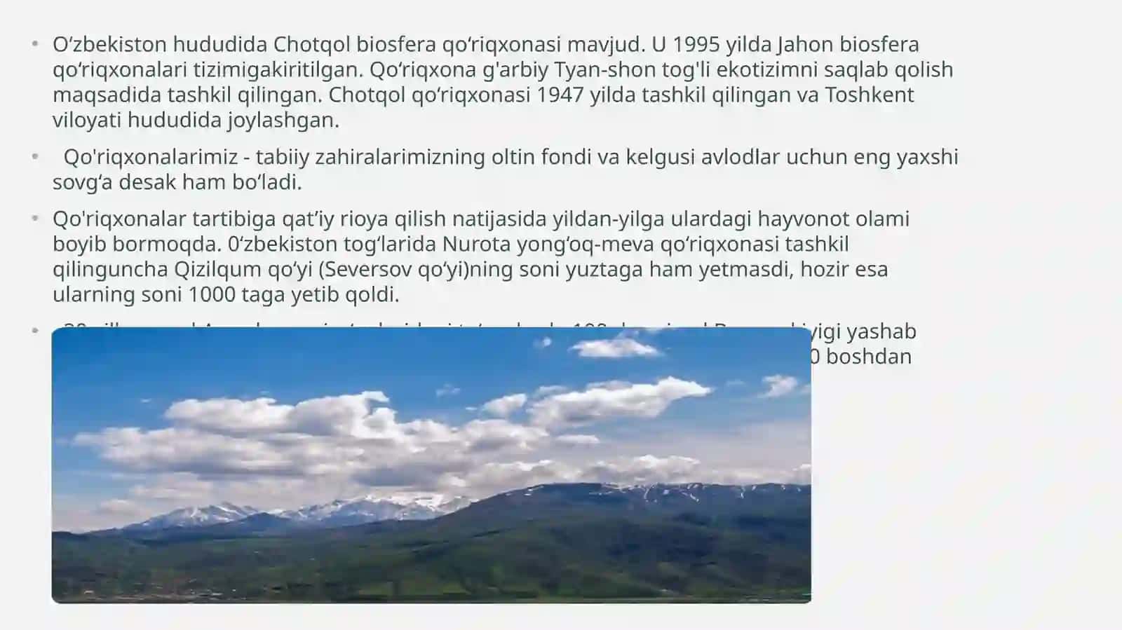 O‘zbekistonning qo‘riqxonalari 4