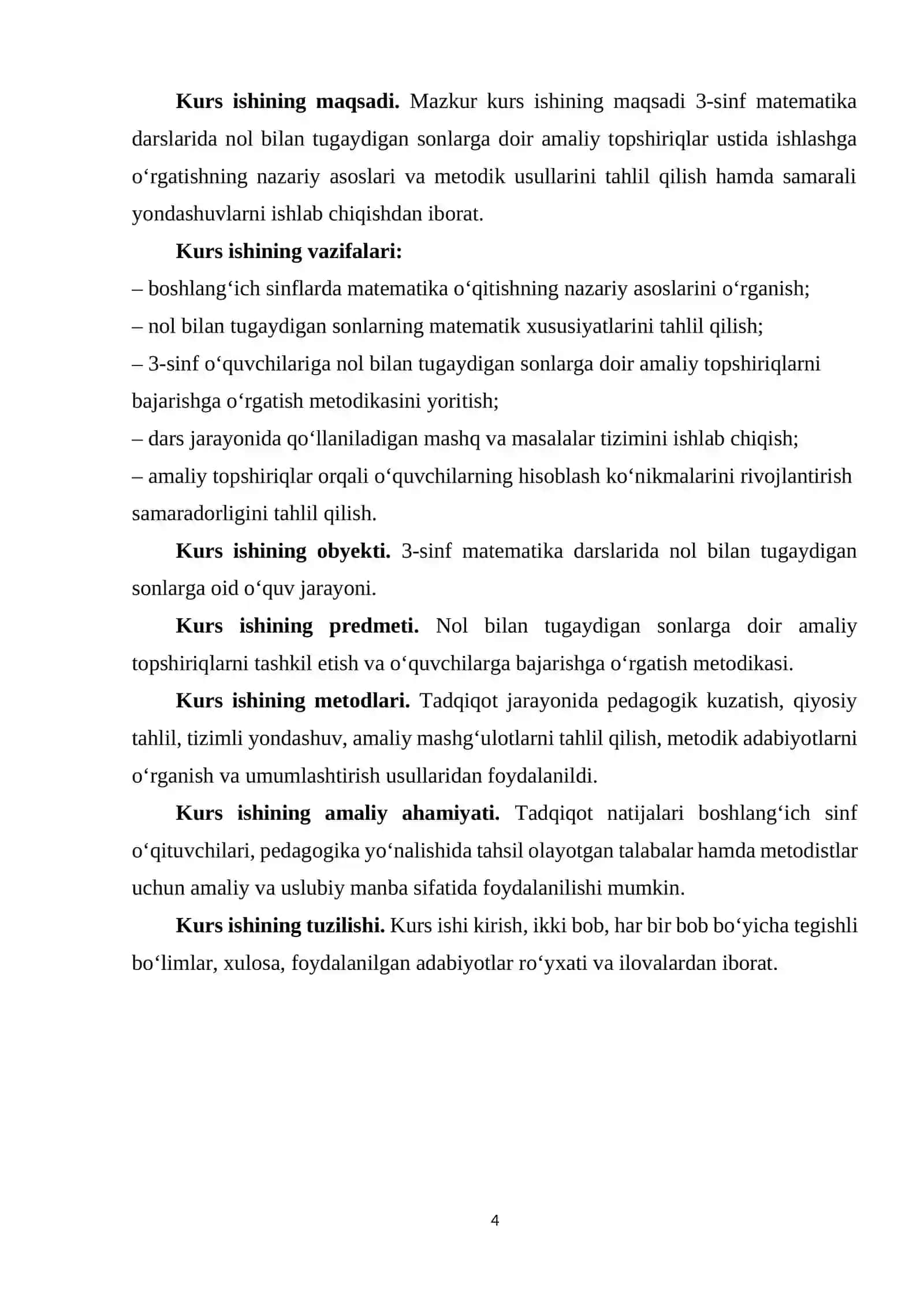 3-sinf matematika darslarida nol bilan tugaydigan sonlarga doir amaliy topshiriqlar ustida ishlashga o’rgatish 4